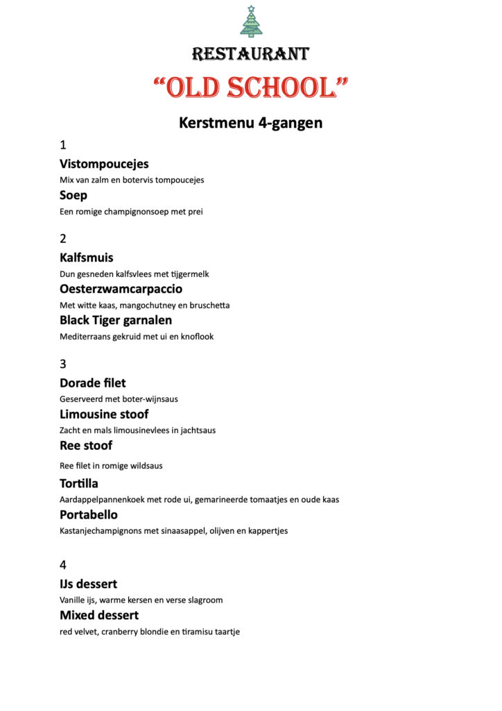 Kerstmenu